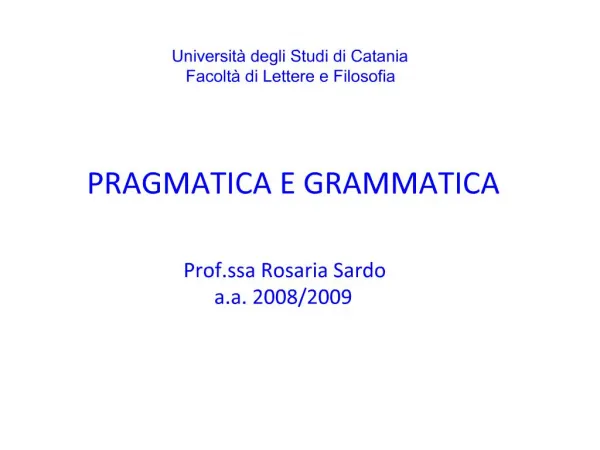 Universit degli Studi di Catania Facolt di Lettere e Filosofia