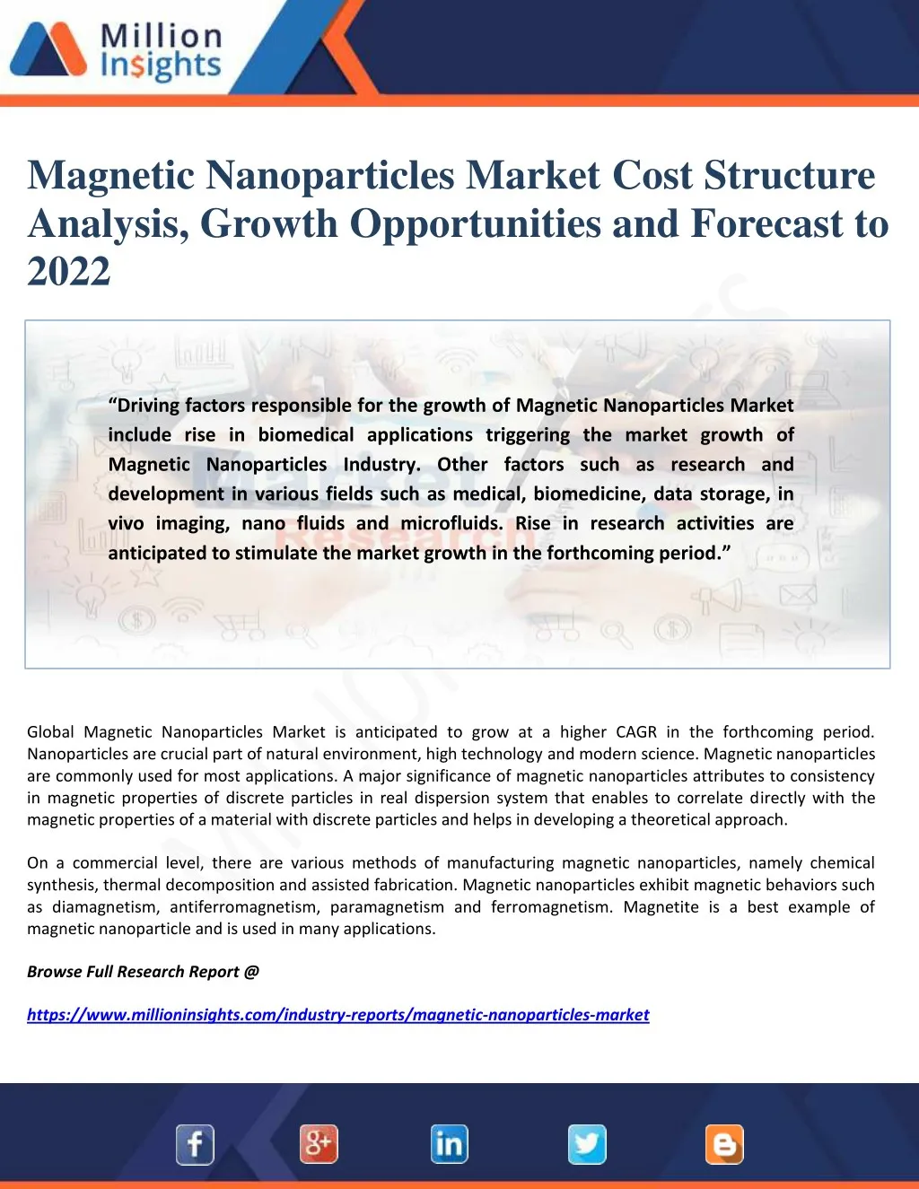 magnetic nanoparticles market cost structure
