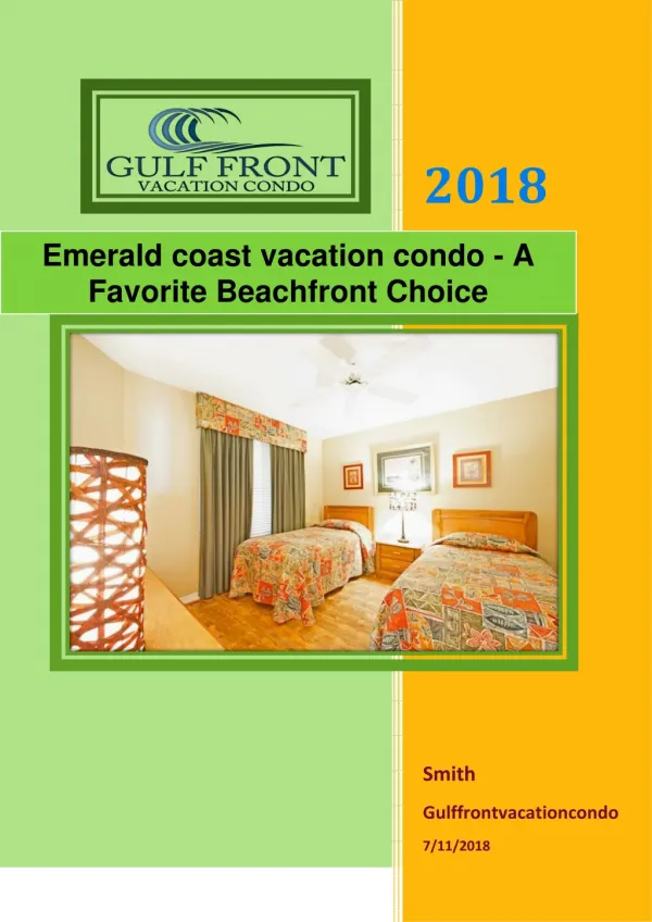 Emerald coast vacation condo - A Favorite Beachfront Choice