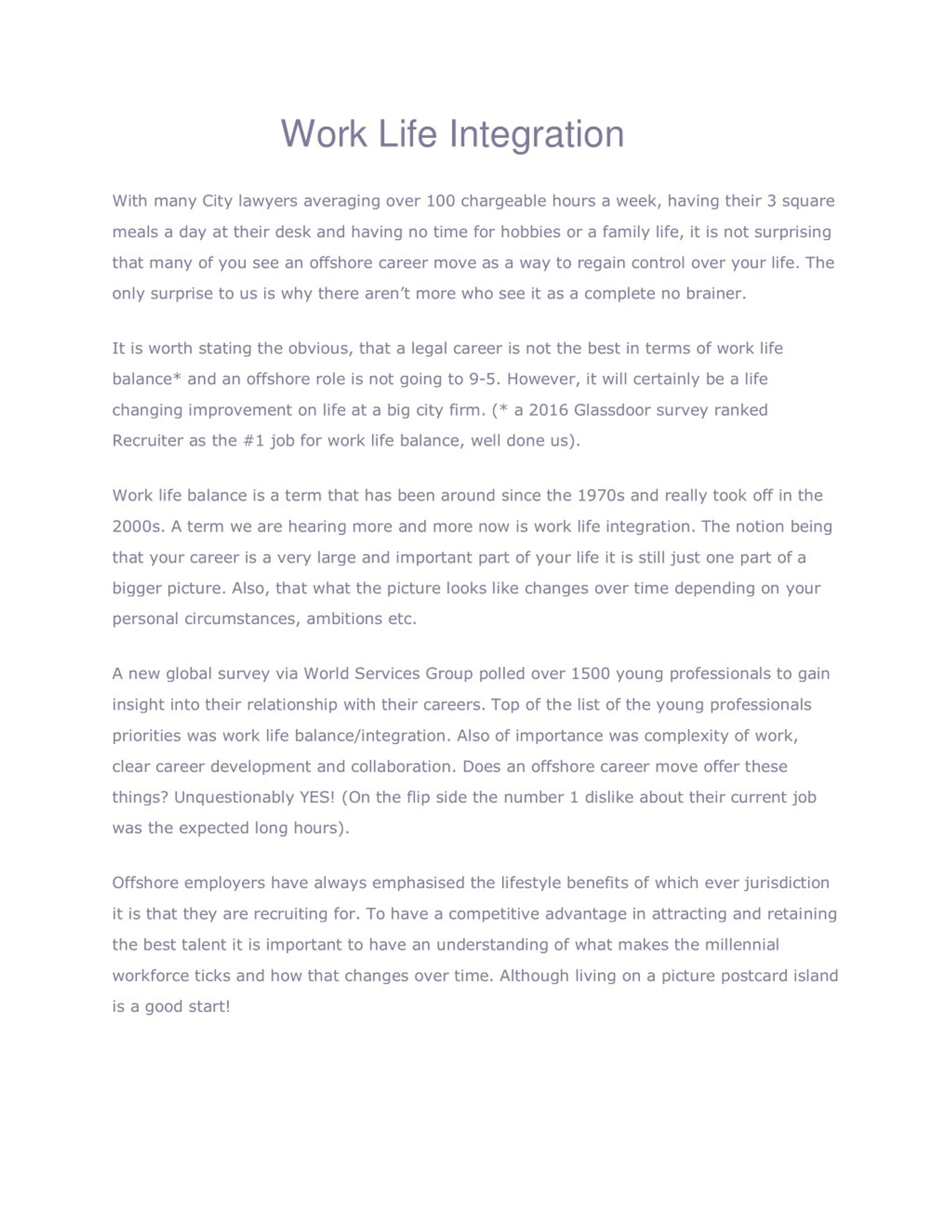 PPT - Work Life Integration PowerPoint Presentation, free download - ID ...