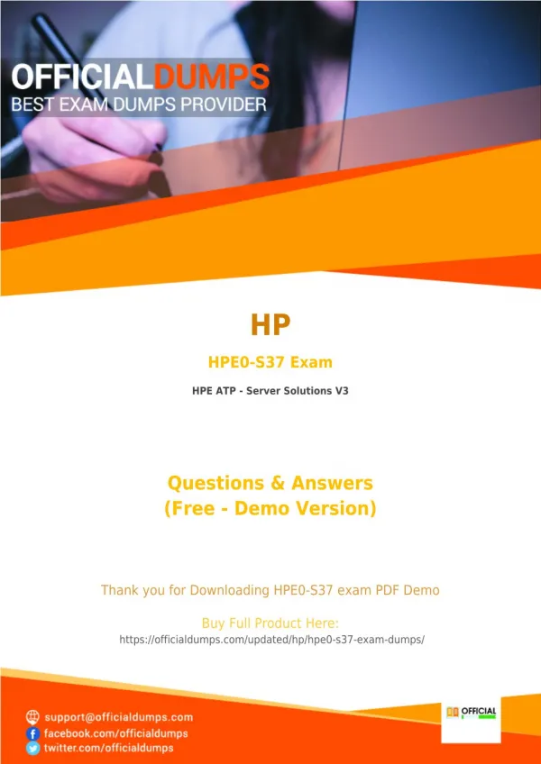 HPE0-S37 Dumps - Affordable HP HPE0-S37 Exam Questions - 100% Passing Guarantee