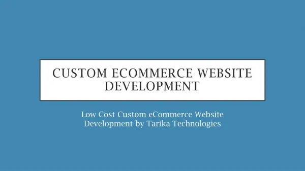 Magento based custom eCommerce Website Development Services