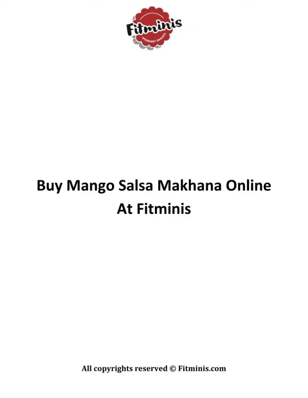 Buy Mango Salsa Makhana Online At Fitminis