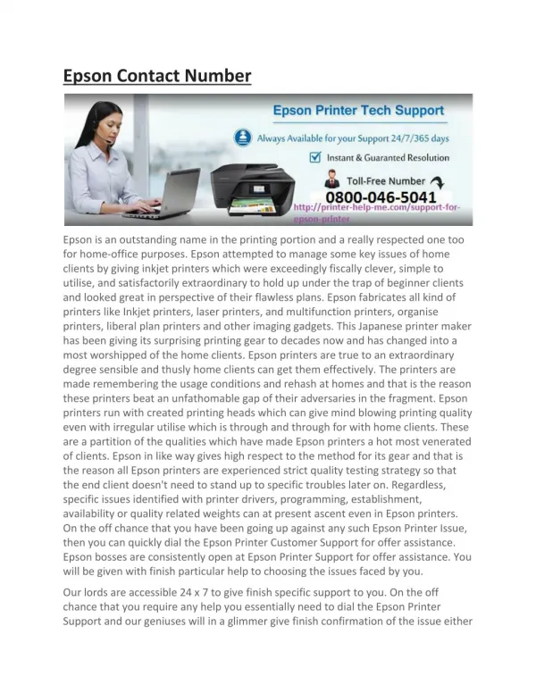 Epson Customer Service