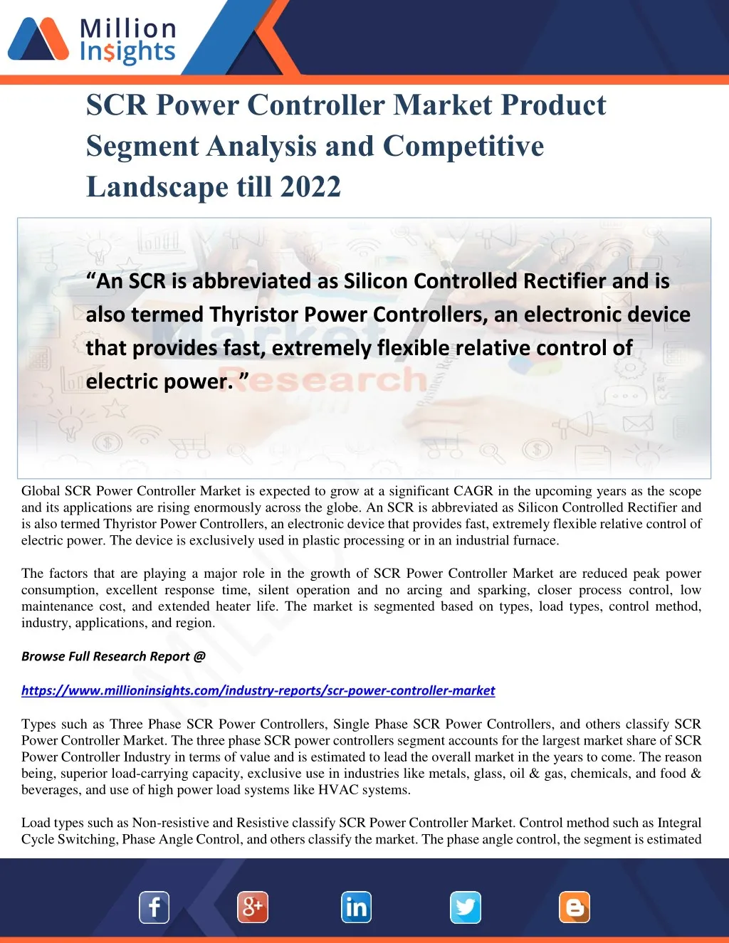 scr power controller market product segment