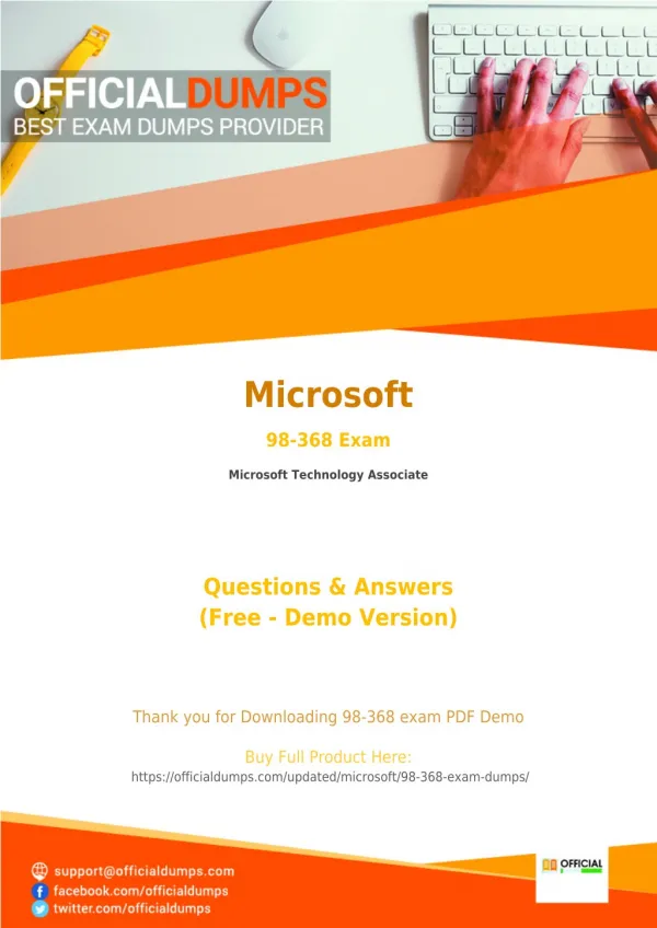 98-368 - Learn Through Valid Microsoft 98-368 Exam Dumps - Real 98-368 Exam Questions