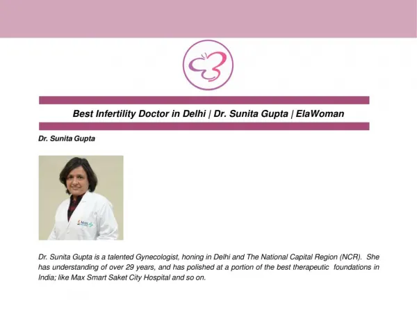 Best Infertility Doctor in Delhi | Dr. Sunita Gupta | ElaWoman