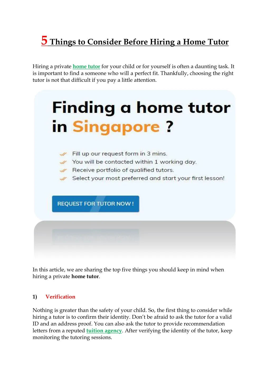 5 things to consider before hiring a home tutor