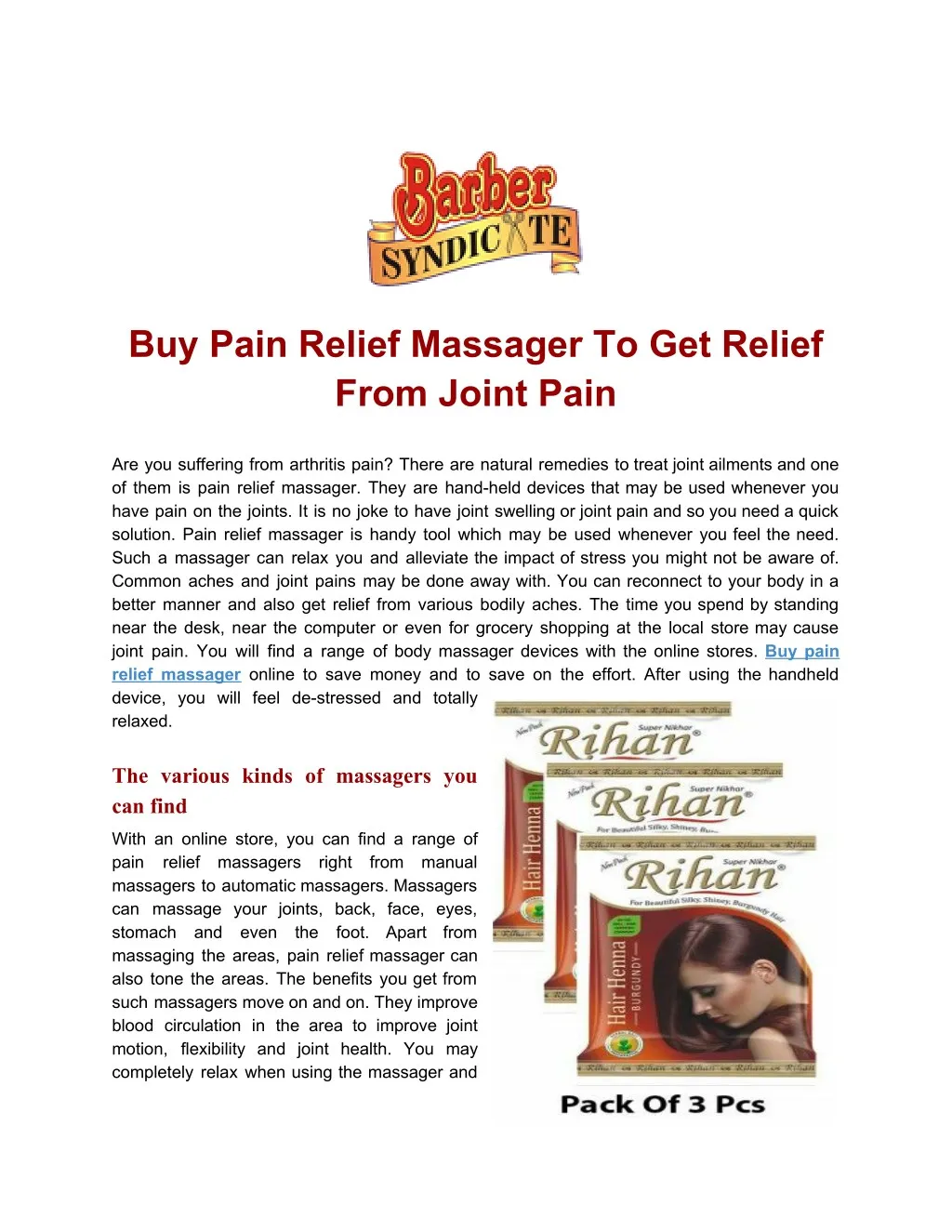 buy pain relief massager to get relief from joint