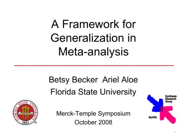 A Framework for Generalization in Meta-analysis