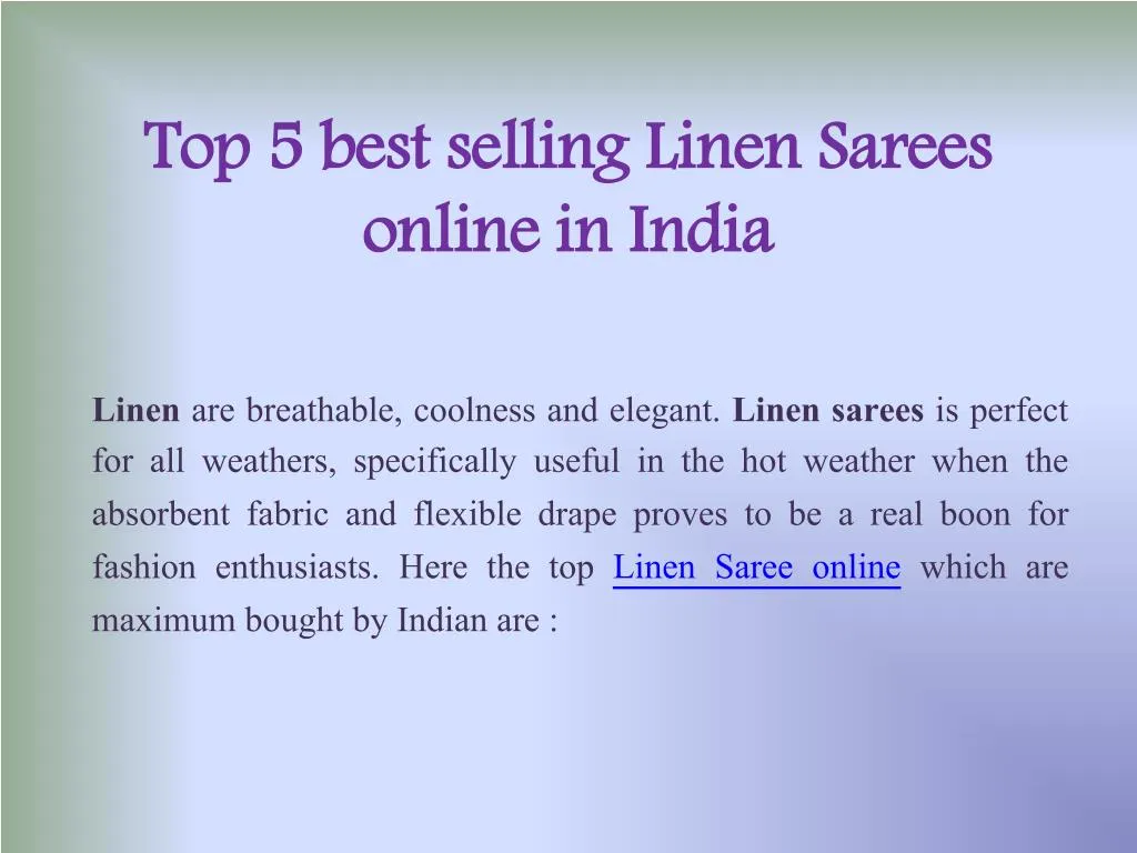 top 5 best selling linen sarees online in india