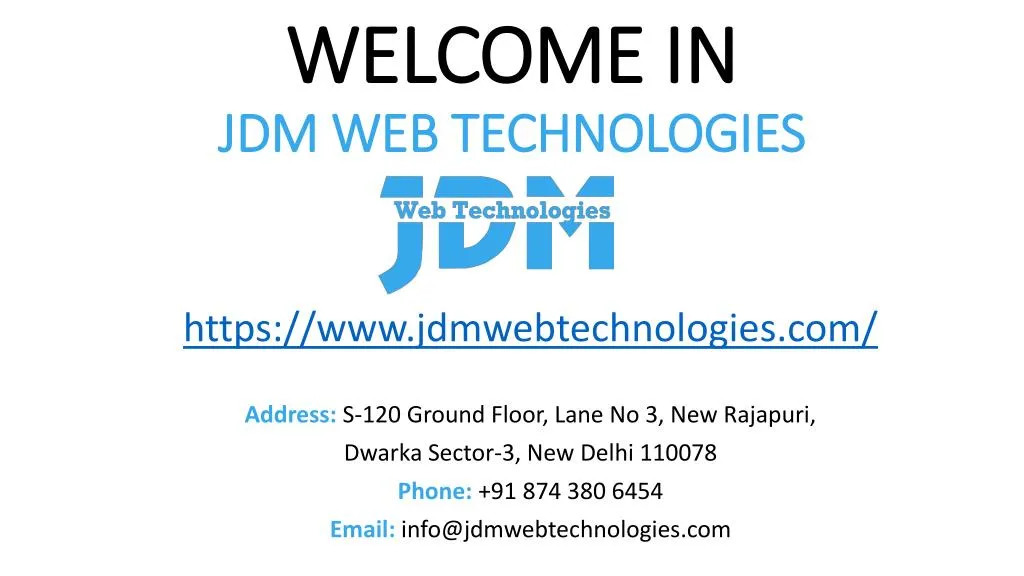 welcome in jdm web technologies