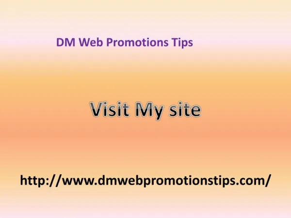 DM Web Promotions Tips