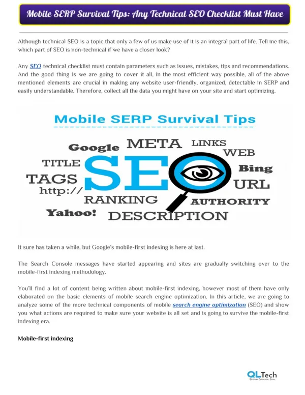 Mobile SERP Survival Tips: Any Technical SEO Checklist Must Have