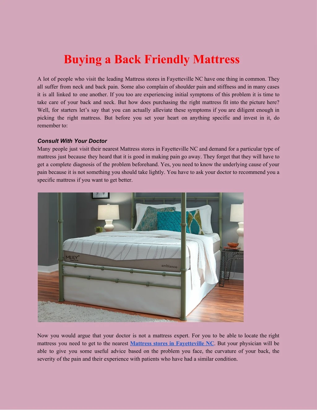 buying a back friendly mattress