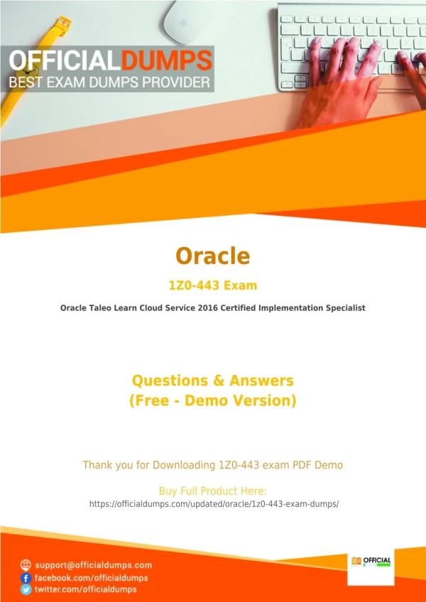 1Z0-443 Exam Questions - Affordable Oracle 1Z0-443 Exam Dumps - 100% Passing Guarantee