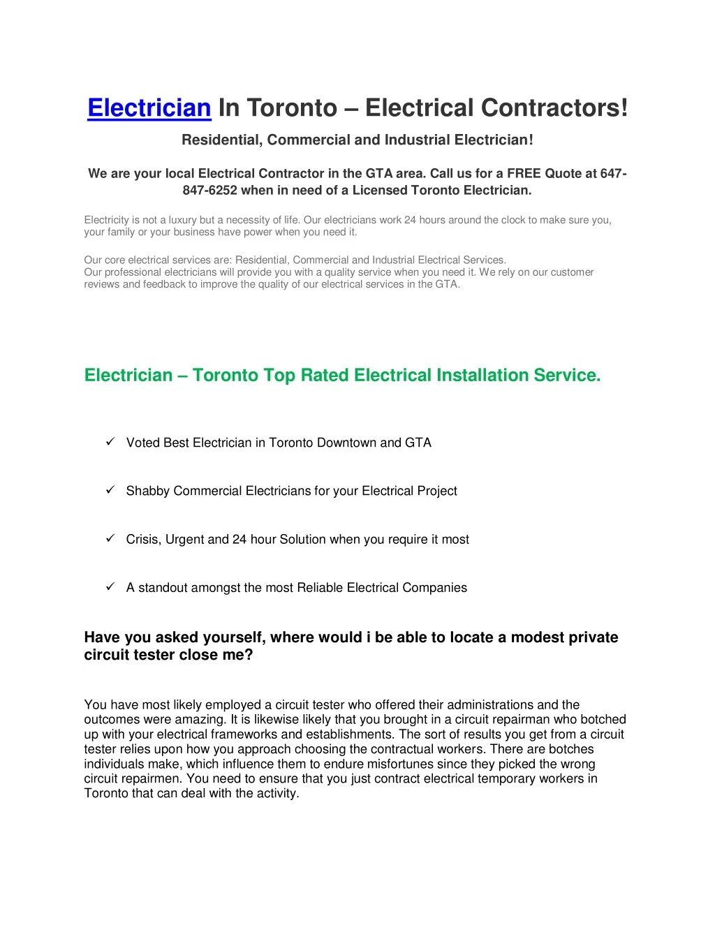 electrician in toronto electrical contractors
