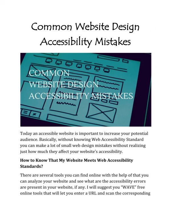 Common Website Design Accessibility Mistakes