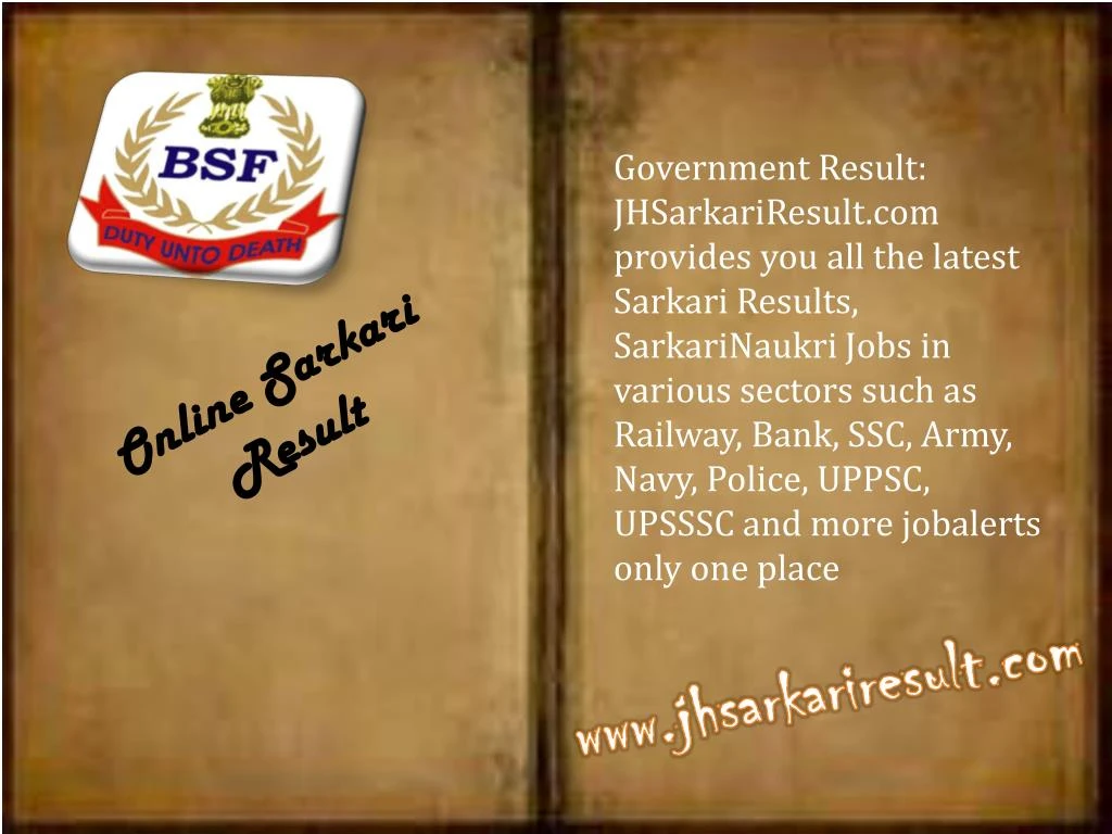 government result jhsarkariresult com provides