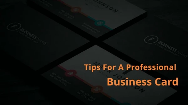 Tips For A Professional Business Card