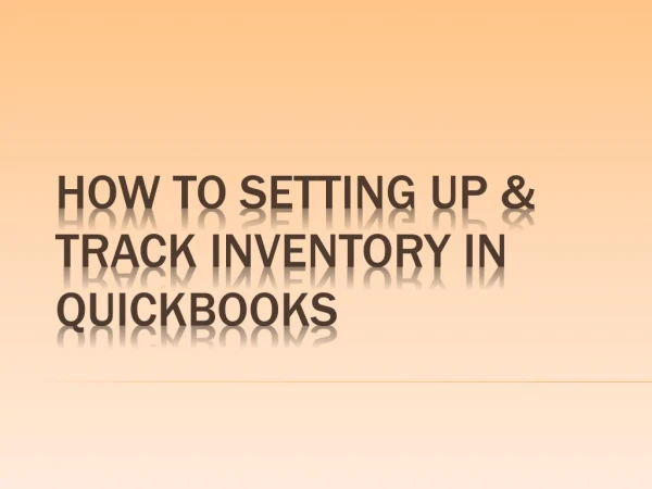 How to track the Inventory in QuickBooks
