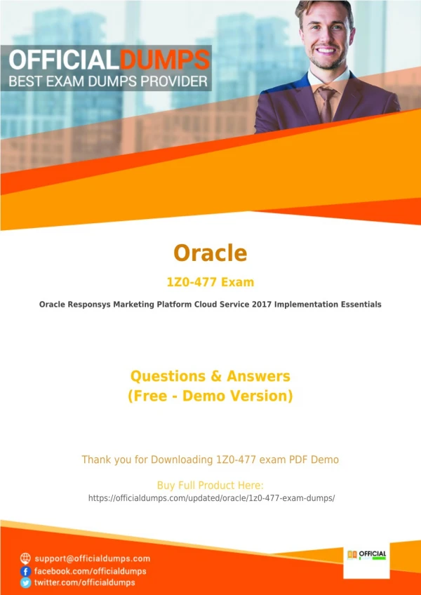 1Z0-477 - Learn Through Valid Oracle 1Z0-477 Exam Dumps - Real 1Z0-477 Exam Questions