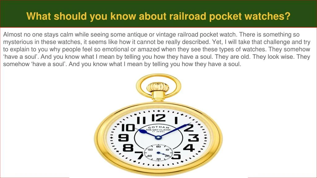 what should you know about railroad pocket watches
