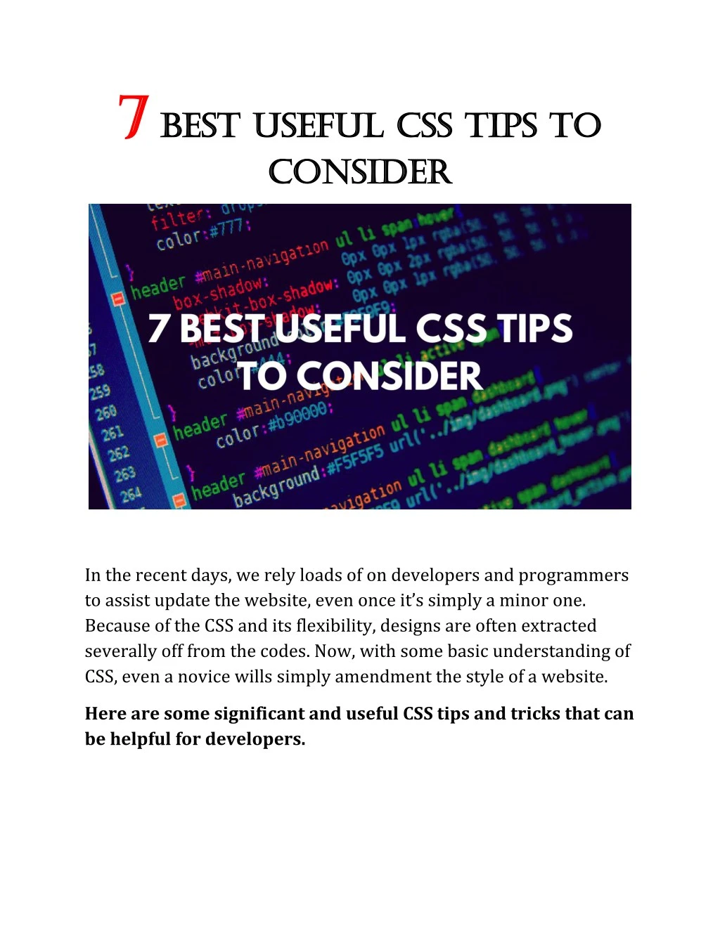 7 7 best best useful css useful css t tips