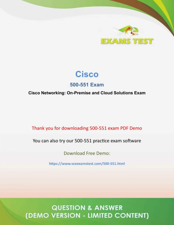 Get Cisco 500-551 VCE Exam PDF 2018 - [DOWNLOAD and Prepare]
