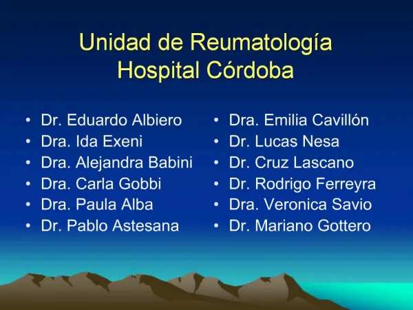 Unidad de Reumatolog a Hospital C rdoba
