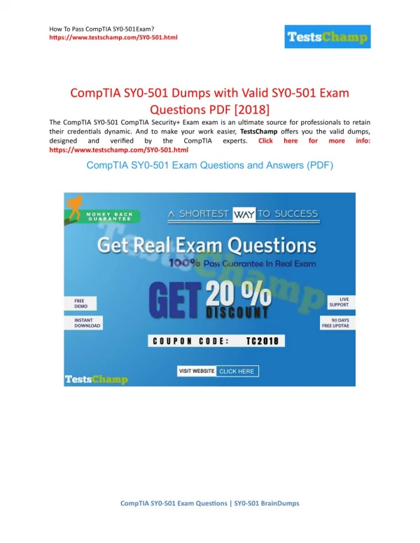 Secret To Pass CompTIA Security SY0-501 Exam