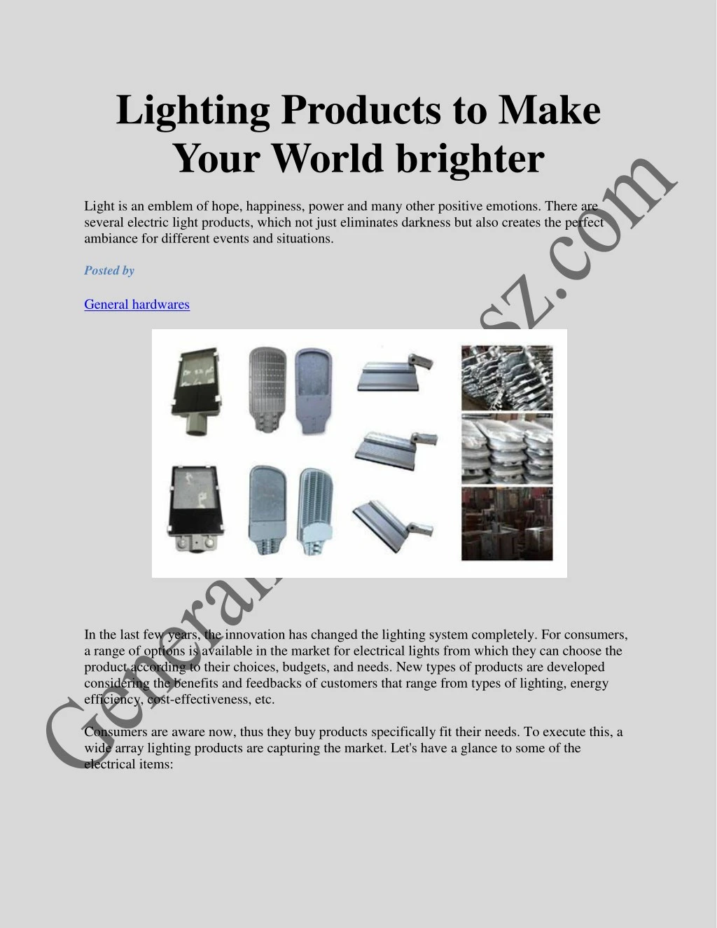 lighting products to make your world brighter
