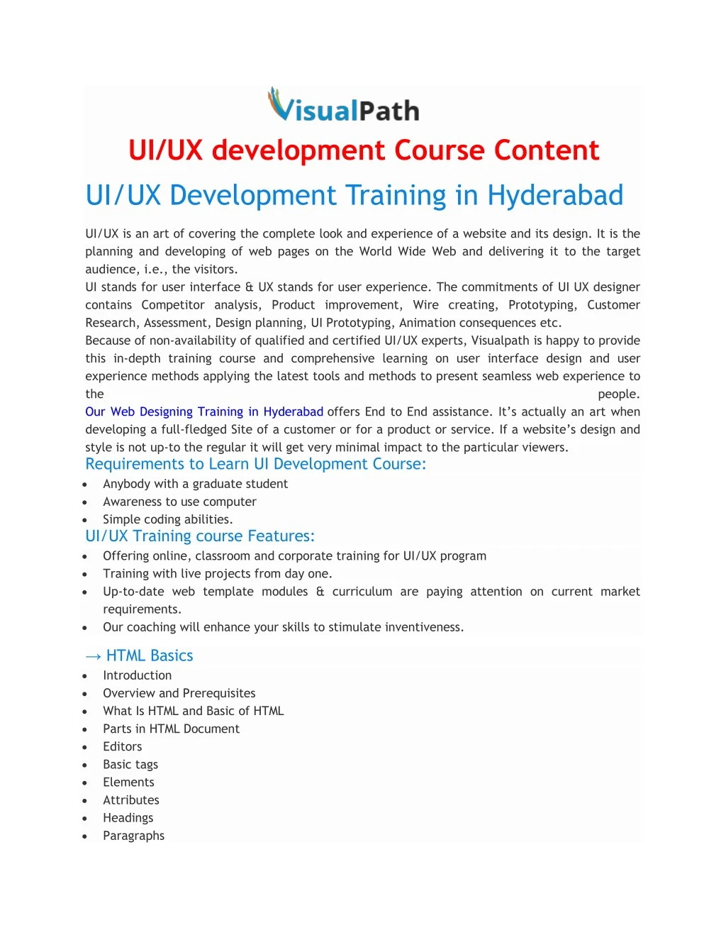 ui ux development course content