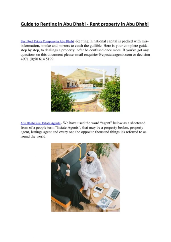 Guide to Renting in Abu Dhabi - Rent property in Abu Dhabi