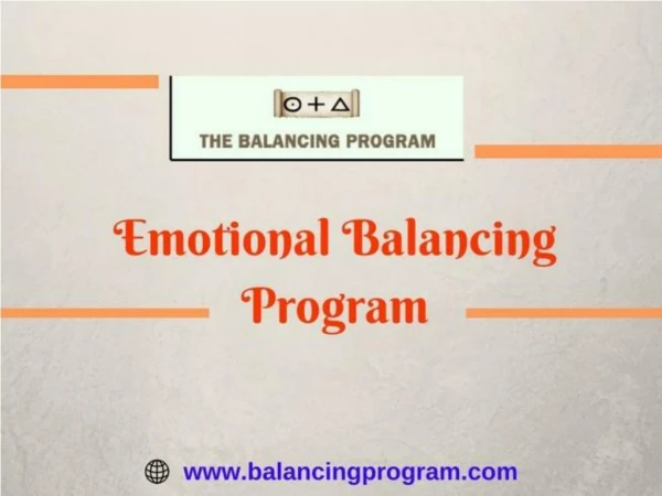 Emotional Balancing Program-Learn at balancing program