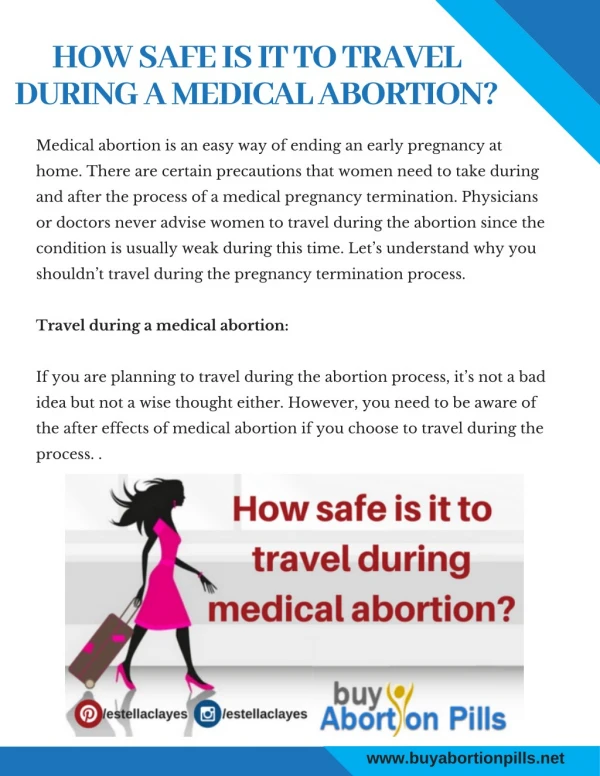 How safe is it to travel during a medical abortion?
