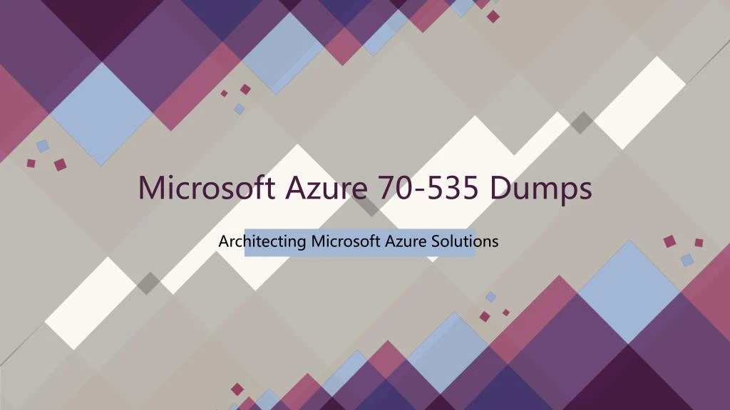 microsoft azure 70 535 dumps