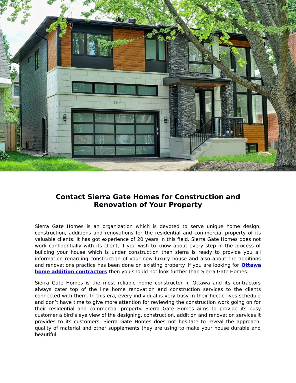 contact sierra gate homes for construction