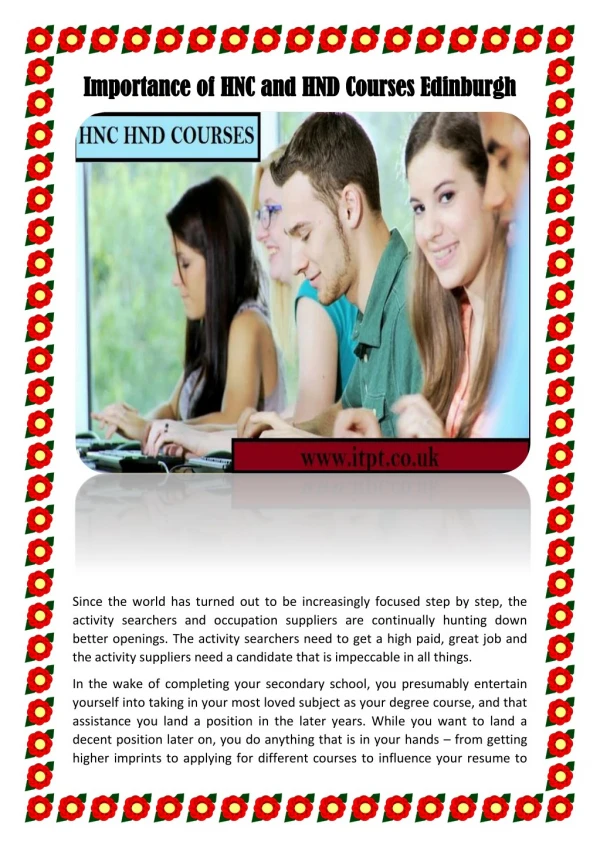 Importance of HNC and HND Courses Edinburgh