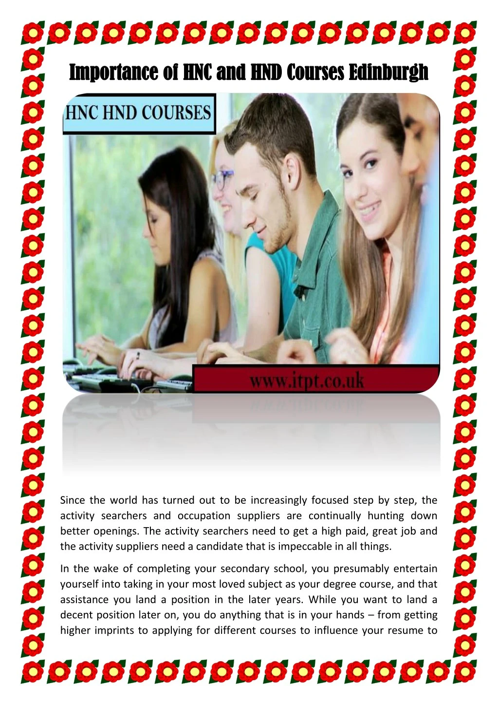 importance of importance of hnc and hnd courses
