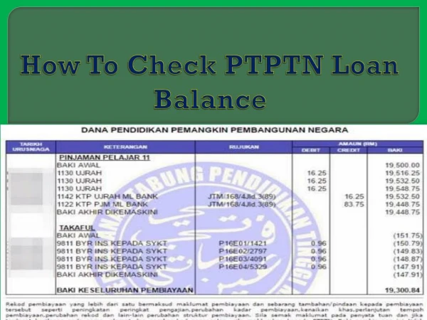 How To Check PTPTN Loan Balance