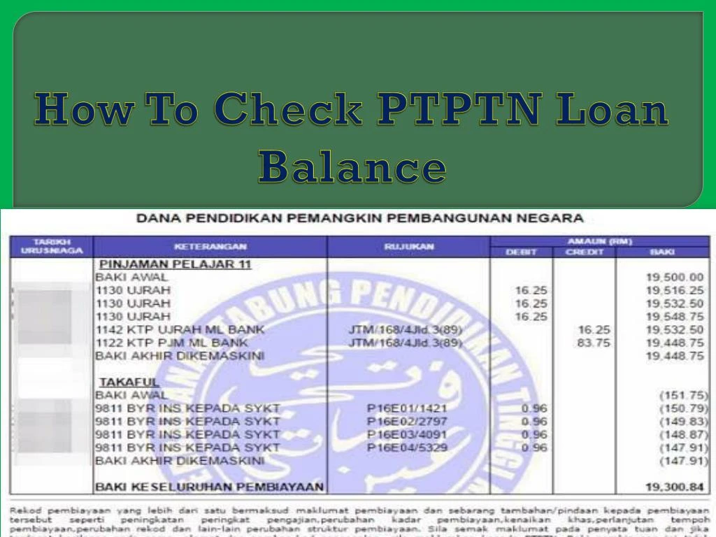 how to check ptptn loan balance