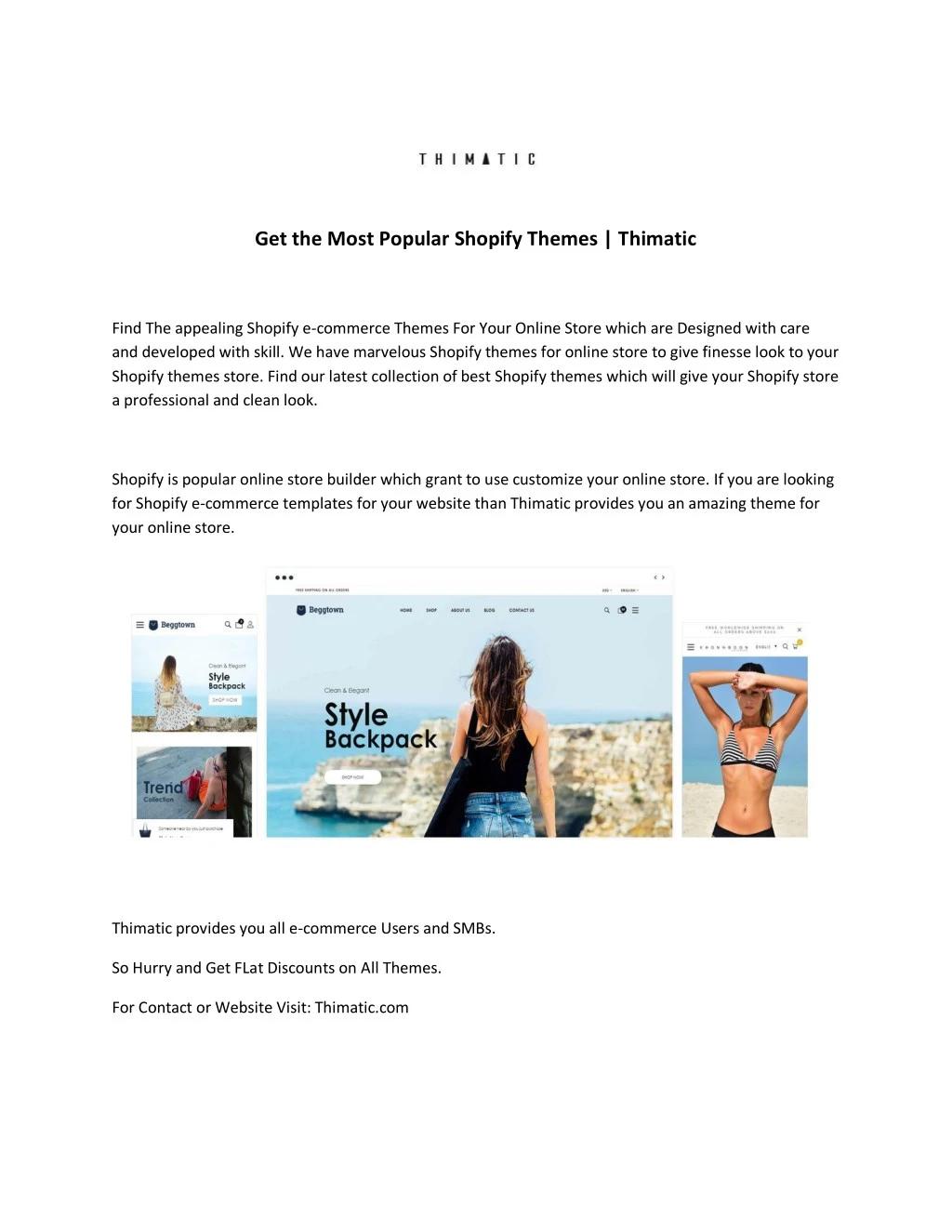 get the most popular shopify themes thimatic