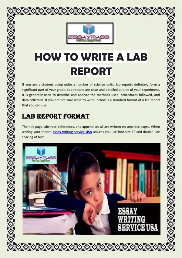 HOW TO WRITE A LAB REPORT