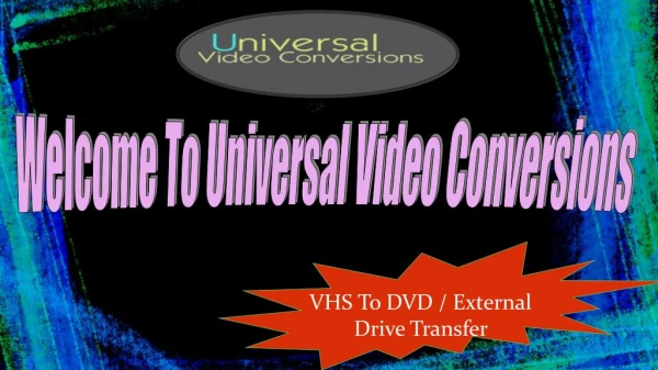 Transfer your videos today and DVD or an External Drive never lose the special memories of your lives!