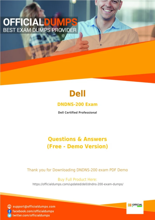DNDNS-200 Dumps - Affordable Dell DNDNS-200 Exam Questions - 100% Passing Guarantee