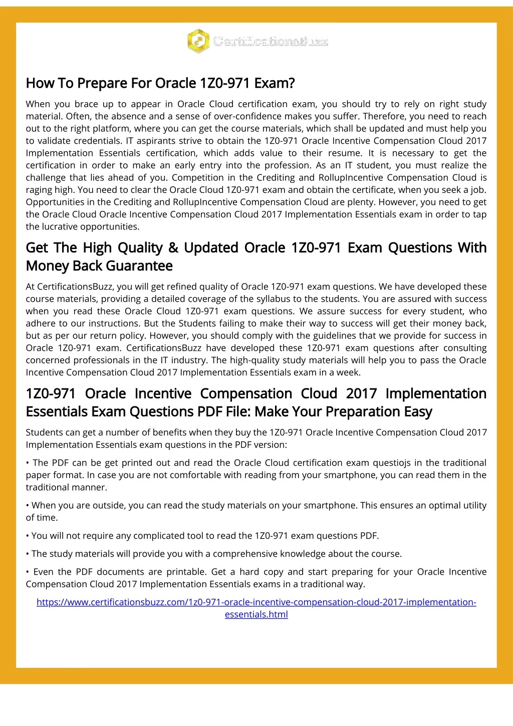 how to prepare for oracle 1z0 971 exam
