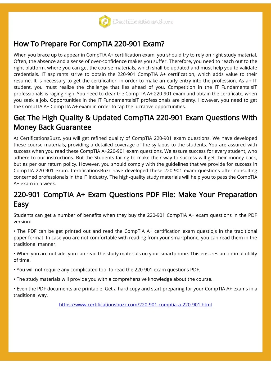 how to prepare for comptia 220 901 exam