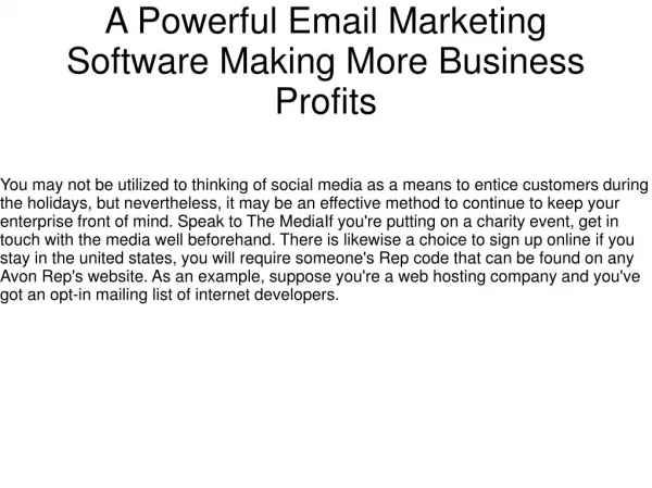 A Powerful Email Marketing Software Making More Business Profits