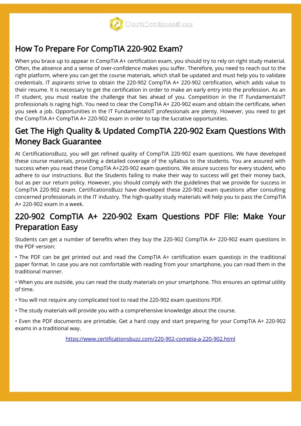 how to prepare for comptia 220 902 exam